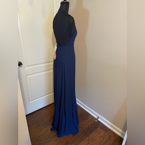 Show Me Your Mumu SIze XXS Godshaw Goddess Gown Strappy Back Rich Navy Crisp - Picture 7 of 10